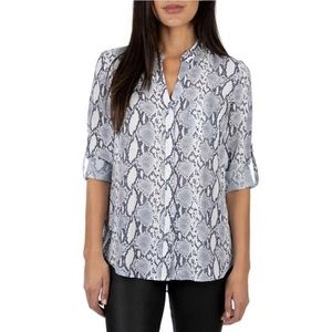 Kut from the Kloth Sinclaire Snake Print Button Down Blouse